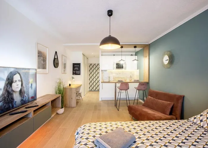 Terrasse & Parking Gratuit En شقة